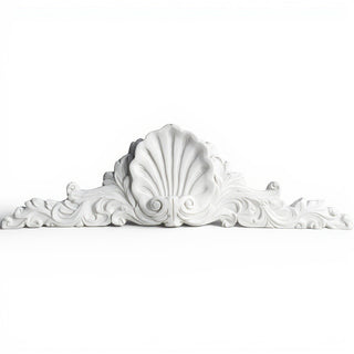 Scallop Over Door Architectural Accent — Flat White finish