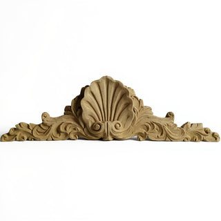 Scallop Over Door Architectural Accent — Gothic Stone finish