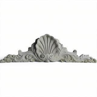 Scallop Over Door Architectural Accent — Limestone finish