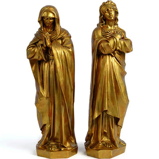 The Crucifixion with Mary and John — Antique Gold finish