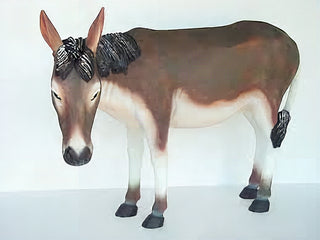 Donkey Mule Jackass Statue - 40-inch - Realistic Color - Hand-Painted