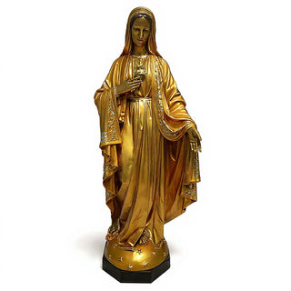 Mary with One Hand Outstretched Statue - 65-inch — Antique Gold finish