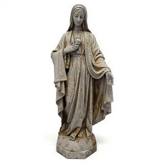 Mary with One Hand Outstretched Statue - 65-inch — Antique Stone finish