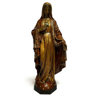 Mary with One Hand Outstretched Statue - 65-inch — Bronze finish