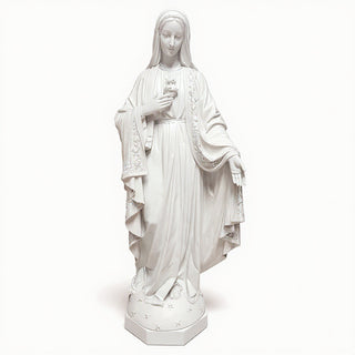Mary with One Hand Outstretched Statue - 65-inch — Flat White finish