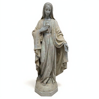 Mary with One Hand Outstretched Statue - 65-inch — Limestone finish