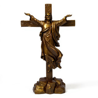Risen Christ Cross - 49-inch — Bronze finish
