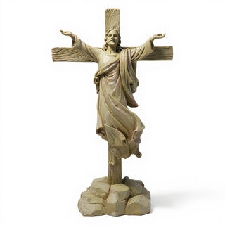 Risen Christ Cross - 49-inch — Museum Terracotta finish