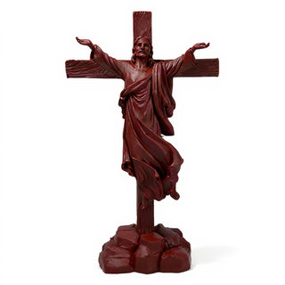 Risen Christ Cross - 49-inch — Rust finish