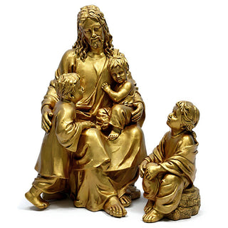 Jesus With Children In The Garden Statue - 34-inch