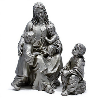 Jesus With Children In The Garden Statue - 34-inch