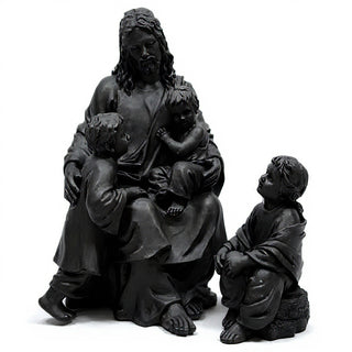 Jesus With Children In The Garden Statue - 34-inch