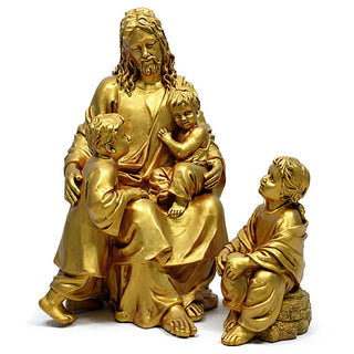 Jesus With Children In The Garden Statue - 34-inch