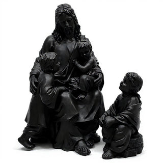Jesus With Children In The Garden Statue - 34-inch