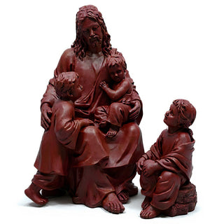 Jesus With Children In The Garden Statue - 34-inch