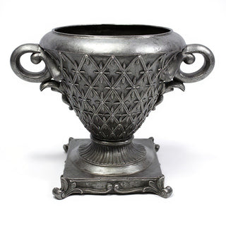 Crimson Urn Planter — Aged Silver finish