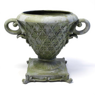 Crimson Urn Planter — Mossy Green finish