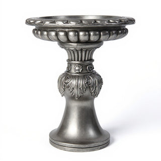 Acanthus Birdbath - 18-inch — Aged Silver finish