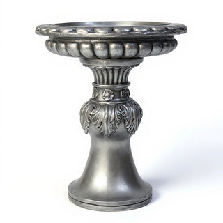 Acanthus Birdbath - 18-inch — Antique Silver finish