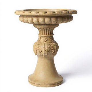 Acanthus Birdbath - 18-inch — Dusted Sand finish