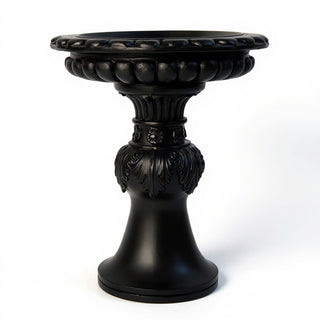 Acanthus Birdbath - 18-inch — Flat Black finish