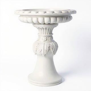 Acanthus Birdbath - 18-inch — Flat White finish