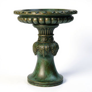 Acanthus Birdbath - 18-inch — Green Bronze finish