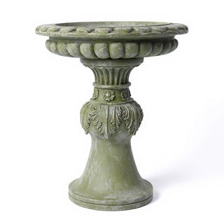 Acanthus Birdbath - 18-inch — Mossy Green finish