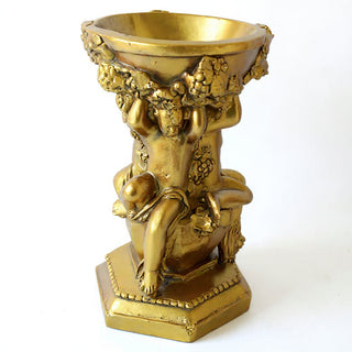 Capri Cherubs Bowl Planter - 16-inch — Antique Gold finish