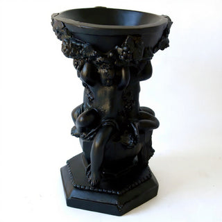 Capri Cherubs Bowl Planter - 16-inch — Flat Black finish