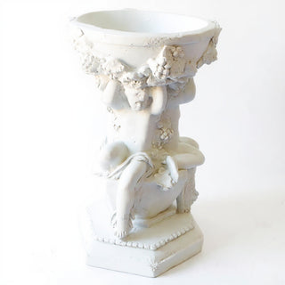 Capri Cherubs Bowl Planter - 16-inch — Flat White finish