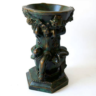 Capri Cherubs Bowl Planter - 16-inch — Green Bronze finish