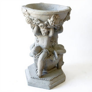 Capri Cherubs Bowl Planter - 16-inch — Limestone finish