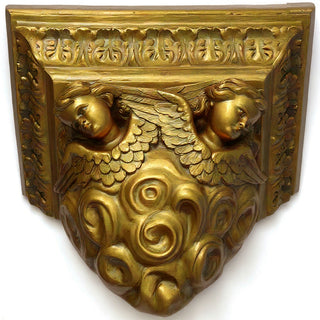 Outlooking Angels Shelf Bracket — Antique Gold finish