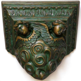 Outlooking Angels Shelf Bracket — Green Bronze finish