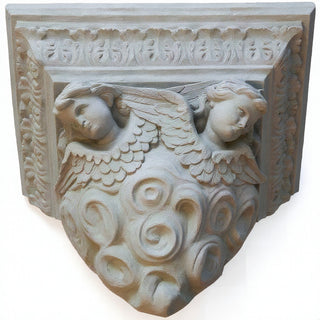 Outlooking Angels Shelf Bracket — Limestone finish