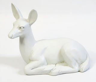 Sitting Deer Fawn Statue — Flat White finish