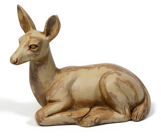 Sitting Deer Fawn Statue — Gothic Stone finish