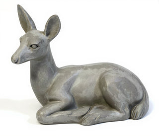 Sitting Deer Fawn Statue — Limestone finish