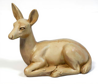 Sitting Deer Fawn Statue — Museum Terracotta finish