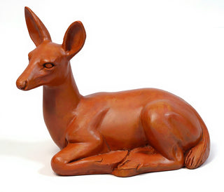 Sitting Deer Fawn Statue — Metro finish