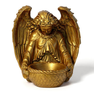 Garden Angel Statue - 14.5-inch — Antique Gold finish