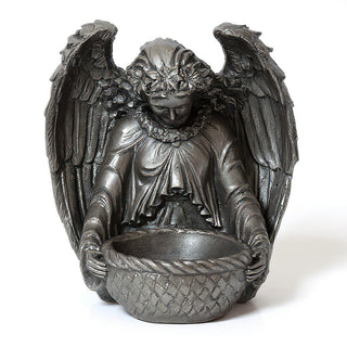 Garden Angel Statue - 14.5-inch — Aged Silver finish