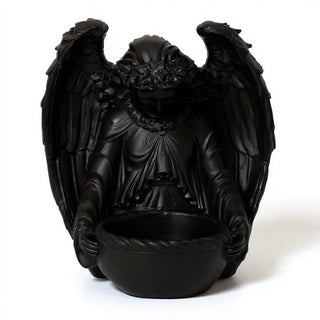 Garden Angel Statue - 14.5-inch — Flat Black finish