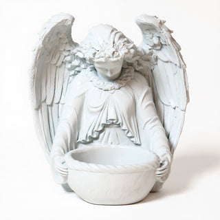Garden Angel Statue - 14.5-inch — Flat White finish