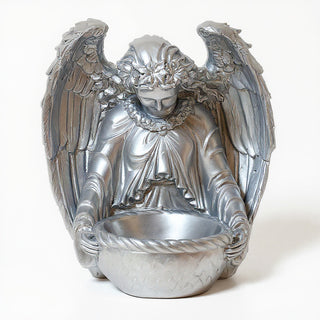 Garden Angel Statue - 14.5-inch — Silver finish