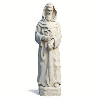 Saint Fiacre Statue - 28.5-inch — Antique White finish