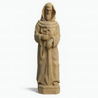 Saint Fiacre Statue - 28.5-inch — Dusted Sand finish