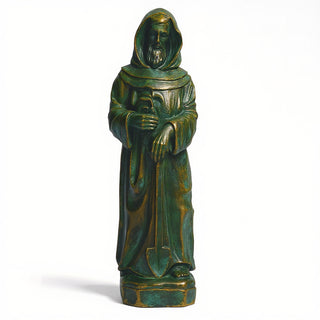 Saint Fiacre Statue - 28.5-inch — Green Bronze finish