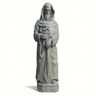 Saint Fiacre Statue - 28.5-inch — Limestone finish